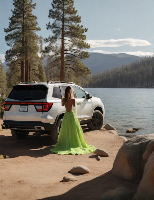 Jack Vosburgh in mountain setting shooting female model in a green dress