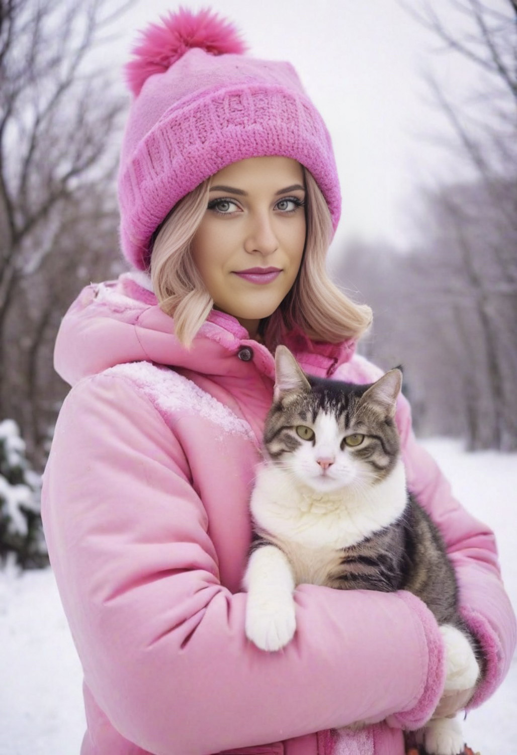 Jack Vosburgh, artist, photographer taking photos of Model with a cat